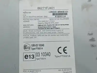 Peça sobressalente para automóvel em segunda mão sistema de áudio / rádio cd por subaru xv sport referências oem iam 86271fj401  899152