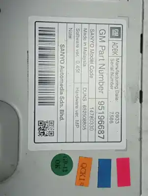 Second-hand car spare part multifunction display for opel insignia berlina a20dt oem iam references 95196687  904432