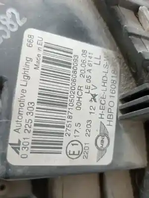 Second-hand car spare part left headlight for mini mini (r56) one oem iam references 0301225303  904155