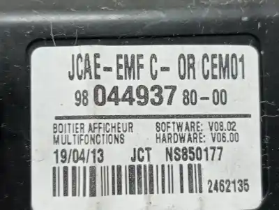 Second-hand car spare part multifunction display for citroen c4 lim. collection oem iam references 9804493780  