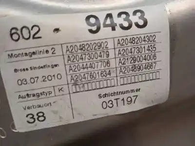 İkinci el araba yedek parçası arka sag cam regülatörü için mercedes-benz clase c (w204) berlina 2.2 cdi cat oem iam referansları a2047300479  