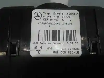 Gebrauchtes Autoersatzteil steuerung der heizung / klimaanlage zum mercedes-benz vito (w639) basic, combi 2.1 cdi oem-iam-referenzen a6399060000kz  a6399060000kz