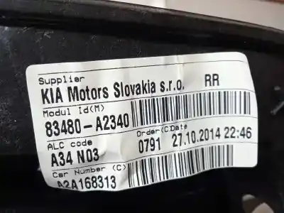 Peça sobressalente para automóvel em segunda mão elevador de vidros traseiro direito por kia pro cee´d (jd) 1.4 crdi 90 referências oem iam 83480a2340  
