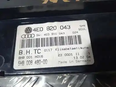 Автозапчастина б/у клімат-контроль для audi a8 (4e2) 3.7 quattro посилання на oem iam 4e0820043  4e0820043