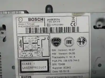 Автозапчастина б/у аудіо система / радіо cd для lancia ypsilon (402) gold посилання на oem iam 7642324316  