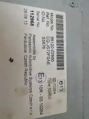 Second-hand car spare part audio system / radio cd for toyota auris (_e15_) 1.4 d-4d (nde150_) oem iam references 8612002880  