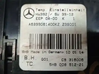 Gebrauchtes Autoersatzteil steuerung der heizung / klimaanlage zum mercedes-benz viano (639) 3.0 cdi cat oem-iam-referenzen a6399061400  