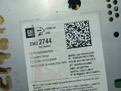 Pièce détachée automobile d'occasion système de navigation gps pour opel zafira tourer selective références oem iam 13406657 95196686 23422744