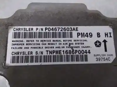 Second-hand car spare part airbag control unit for dodge caliber 2.0 crd oem iam references 04672603ae  p04672603ae