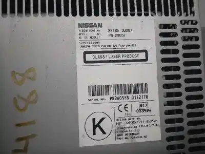 Second-hand car spare part audio system / radio cd for nissan qashqai / qashqai +2 i (j10, nj10, jj10e) 1.5 dci oem iam references 28185jd00a  