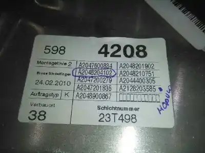 Автозапчастина б/у регулятор переднього правого скла для mercedes-benz clase c (w204) berlina c 200 cdi blueefficiency (204.001) посилання на oem iam a2048204102  