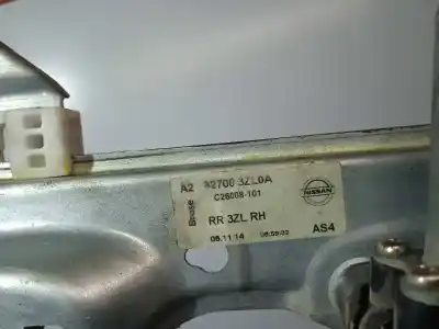 Recambio de automóvil de segunda mano de elevalunas trasero derecho para nissan pulsar (c13) acenta referencias oem iam 827003zl0a 2 pins 