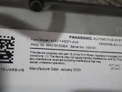 Автозапчастина б/у аудіо система / радіо cd для ford transit connect furgon 200 l1 ambiente посилання на oem iam 4u5t14g371aja  