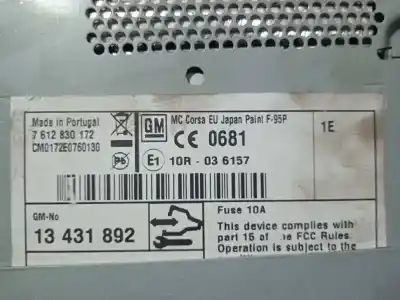 Second-hand car spare part gps navigation system for opel corsa d selective oem iam references 13431892  