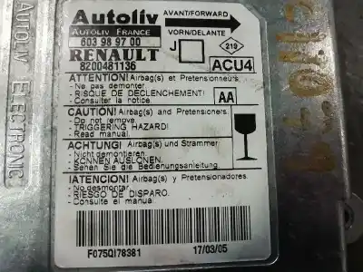 Tweedehands auto-onderdeel airbag besturingseenheid voor renault scenic ii 1.9 dci diesel oem iam-referenties 8200481136  603989700