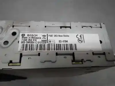 Second-hand car spare part audio system / radio cd for fiat doblo cargo 1.3 16v jtd cat oem iam references 7355124860  7649354516