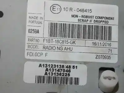 Gebrauchtes Autoersatzteil audiosystem / radio-cd zum ford tourneo courier (c4a) titanium oem-iam-referenzen f1bt18c815gk  