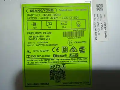 Автозапчастина б/у аудіо система / радіо cd для ssangyong tivoli 1.2 посилання на oem iam 8914035210  9dk8745dnbv