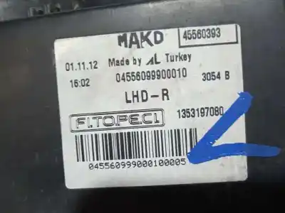 Pezzo di ricambio per auto di seconda mano faro anteriore destro per fiat fiorino 1.3 16v jtd cat riferimenti oem iam 1353197080  