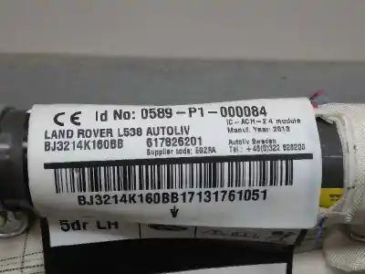 Peça sobressalente para automóvel em segunda mão airbag de cortina dianteiro esquerdo por land rover evoque hse dynamic referências oem iam 0589p1000084  617826201