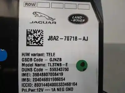 Second-hand car spare part electronic module for jaguar xe portfolio oem iam references j8a270718aj  