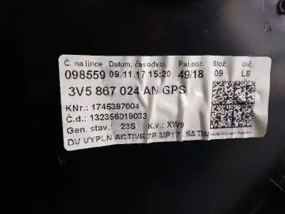 Автозапчасти б/у обивка задней правой двери за skoda superb (3v3) active ссылки oem iam 3v5867024an  