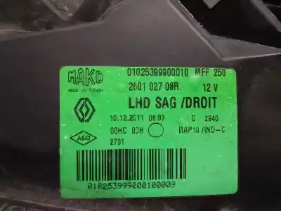 Автозапчасти б/у правая фара за renault fluence (l3) desde 11/2009 fluence z.e. dynamique ссылки oem iam 260102708r  