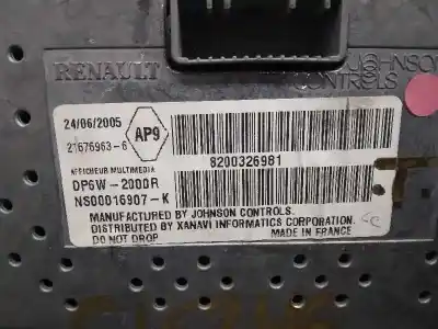 Second-hand car spare part multifunction display for renault vel satis (bj0) 2.2 dci turbodiesel oem iam references 8200326981  