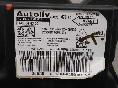 Second-hand car spare part airbag control unit for citroen c4 picasso feel oem iam references 9807547380  
