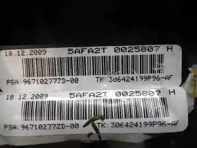 Peça sobressalente para automóvel em segunda mão airbag dianteiro esquerdo por citroen c3 selection referências oem iam 96710277zd  