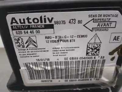 Second-hand car spare part airbag control unit for citroen c4 picasso feel oem iam references 9807547380  