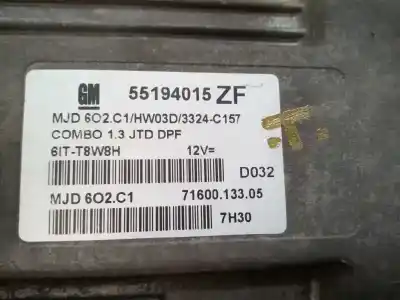 Second-hand car spare part ecu engine control for opel combo 1.3 16v cdti oem iam references 55194015zf  