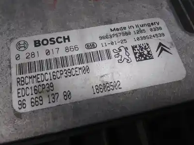 Автозапчасти б/у блок управления двигателем за citroen c-crosser (vu_, vv_) 2.2 hdi ссылки oem iam 0281017866 9663757980 