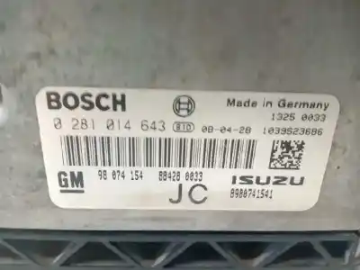 Second-hand car spare part ecu engine control for opel astra gtc cosmo oem iam references 0281014643  
