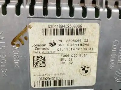 Second-hand car spare part audio system / radio cd for mini mini (f56) cooper oem iam references bm9294316038 6131935450702 250806602