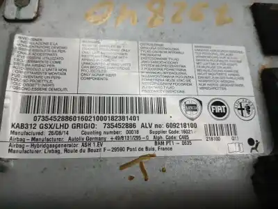 Peça sobressalente para automóvel em segunda mão kit airbag por fiat 500 (312_) 1.2 (312axa1a) referências oem iam   
