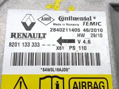 Автозапчастина б/у комплект подушки безпеки для renault kangoo express (fw0/1_) 1.5 dci 85 (fw0k, fw0l, fw0b) посилання на oem iam 8200893585f 8200448760 8201133333