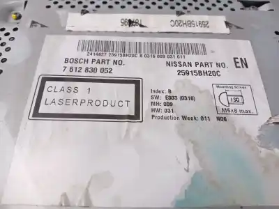 Pezzo di ricambio per auto di seconda mano impianto audio / radio cd per nissan qashqai / qashqai +2 i (j10, nj10, jj10e) 1.5 dci riferimenti oem iam 25915bh20c  