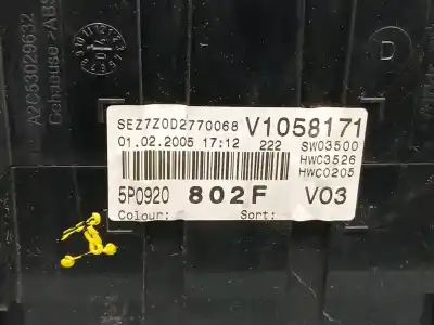 Pezzo di ricambio per auto di seconda mano pannello degli strumenti per seat altea (5p1) reference riferimenti oem iam 5p0920802f  