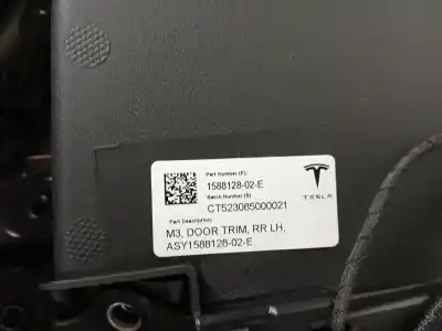 Автозапчастина б/у обкітка задніх лівіх дверей для tesla model 3 (5yj3) ev посилання на oem iam 158812802e  