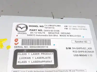 Second-hand car spare part multifunction display for mazda cx-5 (ke, gh) 2.2 d (ke2fw) oem iam references gkk966dvob cvvm42f4jnma 16730114