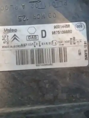 Second-hand car spare part right headlight for citroen c-elysee (dd_) 1.6 hdi 92 oem iam references 9675139980  