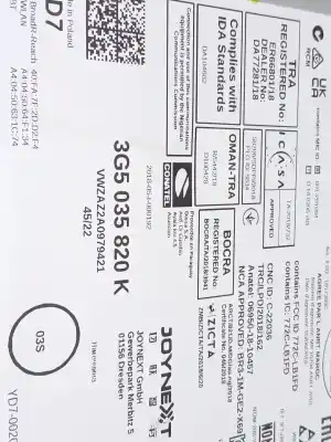 Автозапчастина б/у gps навігаційна система для volkswagen t-roc (a11, d11) 2.0 tdi scr посилання на oem iam 3g5035820k  