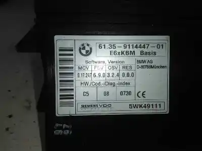 Second-hand car spare part electronic module for bmw serie 5 berlina (e60) 520d oem iam references   