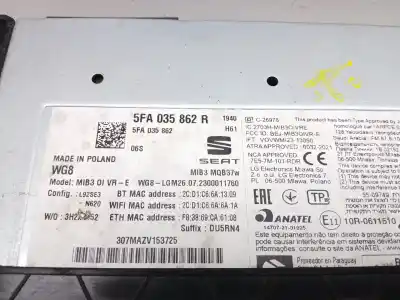 Second-hand car spare part electronic module for cupra formentor (km7) 1.4 e-hybrid oem iam references 5fa035862r  