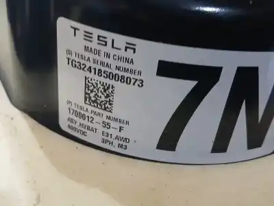 Автозапчастина б/у аккумулятор для tesla model 3 (5yj3) ev awd посилання на oem iam 170001255f tg324185008073 1700012