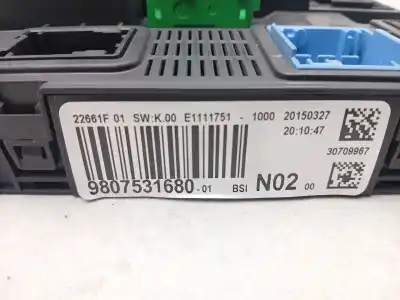 Second-hand car spare part bsi control unit for citroen c-elysee (dd_) 1.6 hdi 92 oem iam references 9807531680 e1111751 20150327