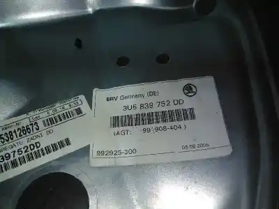 Pezzo di ricambio per auto di seconda mano alzacristalli posteriore destro per skoda superb (3u4) classic riferimenti oem iam 3u5839752dd  