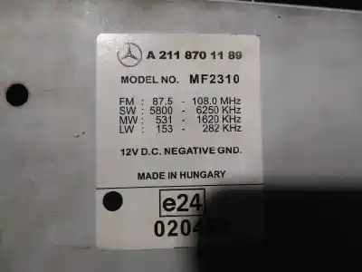 Автозапчастина б/у аудіо система / радіо cd для mercedes-benz clase e (w211) familiar 220 t cdi (211.206) посилання на oem iam a2118701189  