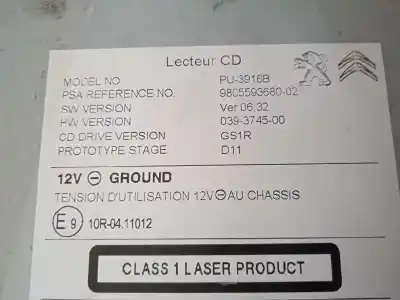Автозапчасти б/у аудиосистема / радио cd за peugeot 308 ii (lb_, lp_, lw_, lh_, l3_) 1.6 gti (l35gnh) ссылки oem iam 9805593680 02  9805593680